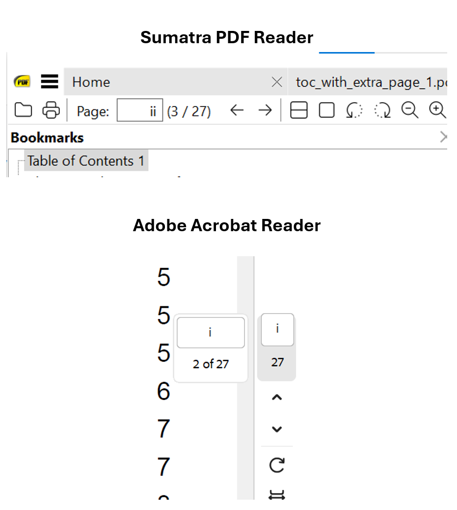 Page Labels in Sumatra and Acrobat